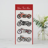 RETRO MOTORCYCLUS PARTIJ Rood zwart wit grijs (Staand voorkant)