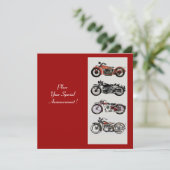 RETRO MOTORCYCLUS PARTIJ Rood zwart wit grijs Kaart (Staand voorkant)