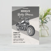  retro motorfiets baby shower kaart (Staand voorkant)