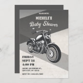  retro motorfiets baby shower kaart (Voorkant / Achterkant)