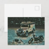 Retro motorfiets cadeau briefkaart (Voorkant / Achterkant)