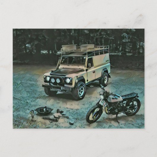 Retro motorfiets cadeau briefkaart (Voorkant)