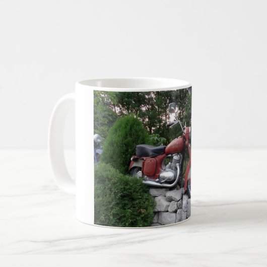 Retro motorfiets Classic Witte Mok (Voorkant links)