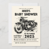 Retro  Motorfiets custom biker baby shower Kaart (Voorkant)