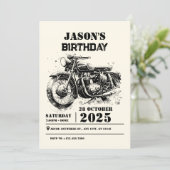 Retro  Motorfiets custom biker birthday Kaart (Staand voorkant)