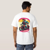  Retro Motorfiets Design T-Shirt - (Achterkant volledig)