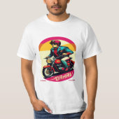  Retro Motorfiets Design T-Shirt - (Voorkant)