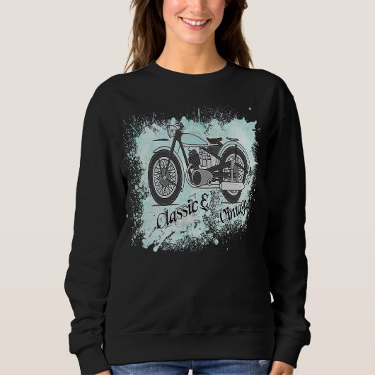 Retro motorfiets Ik hou van mijn motor Trui (Voorkant)