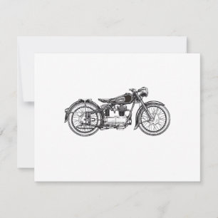 Retro  motorfiets _ Ik hou van mijn motorfiets Bedankkaart