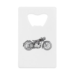Retro  motorfiets _ Ik hou van mijn motorfiets Creditkaart Flessenopener