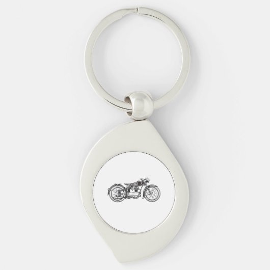Retro motorfiets _ Ik hou van mijn motorfiets Sleutelhanger (Voorkant)