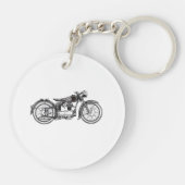 Retro motorfiets _ Ik hou van mijn motorfiets Sleutelhanger (Achterkant)