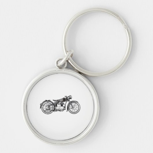 Retro motorfiets _ Ik hou van mijn motorfiets Sleutelhanger (Voorkant)