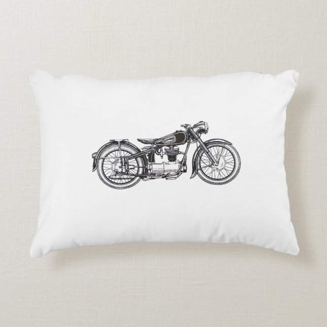 Retro  motorfiets _ Ik hou van mijn motorfietsRet Accent Kussen (Voorkant)