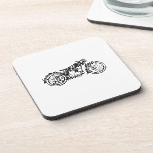 Retro motorfiets _ Ik hou van mijn motorfietsRet Bier Onderzetter (Linkerzijde)