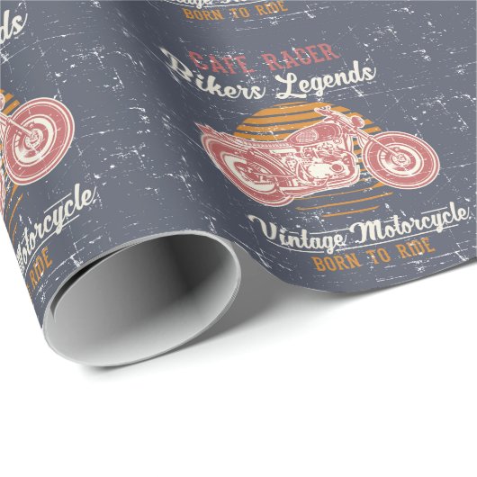 Retro motorfiets inpakpapier (Rol Hoek)