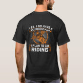 Retro motorfiets is van plan om te gaan rijden t-shirt (Achterkant)