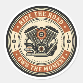 Retro motorfiets motor badge stijl ronde sticker