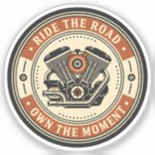 Retro motorfiets motor badge stijl sticker (Voorkant)