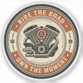 Retro motorfiets motor badge stijl sticker (Voorkant)