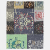 Retro motorfiets ontwerp fleece deken (Voorkant)