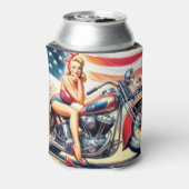 Retro Motorfiets Pin Up Blikjeskoeler (Blikje Achterkant)