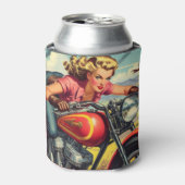 Retro Motorfiets Pin-up Blikjeskoeler (Blikje Voorkant)