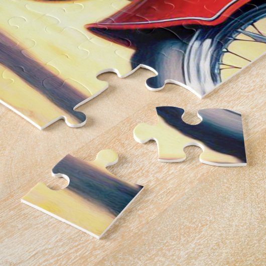 Retro Motorfiets Pin Up Legpuzzel (Zijkant)