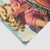 Retro Motorfiets Pin-up Tissuepapier (Detail)