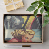Retro Motorfiets Pin-up Tissuepapier (Geschenk)
