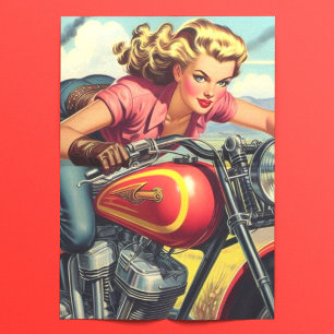 Retro Motorfiets Pin-up Tissuepapier