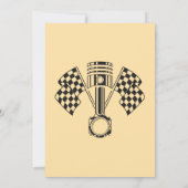 Retro motorfiets race monteur baby shower kaart (Achterkant)