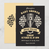 Retro motorfiets race monteur baby shower kaart (Voorkant / Achterkant)