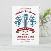 Retro motorfiets racemachine kaart (Staand voorkant)