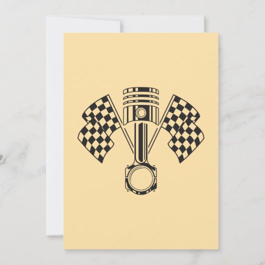 Retro motorfiets racemachine verjaardag kaart (Achterkant)