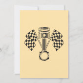 Retro motorfiets racemachine verjaardag kaart (Achterkant)