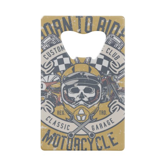 Retro Motorfiets Roestvrij stalen flesopener Creditkaart Flessenopener (Voorkant)