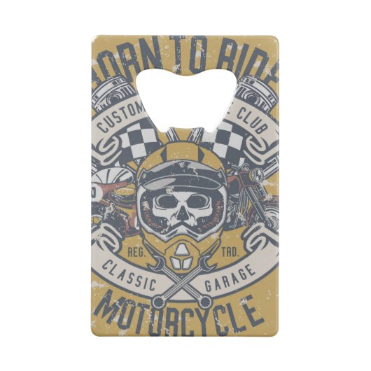 Retro Motorfiets Roestvrij stalen flesopener Creditkaart Flessenopener (Achterkant)