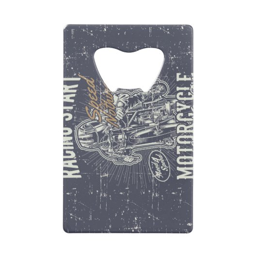 Retro Motorfiets Roestvrij stalen flesopener Creditkaart Flessenopener (Voorkant)