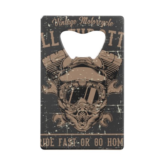 Retro Motorfiets Roestvrij stalen flesopener Creditkaart Flessenopener (Achterkant)