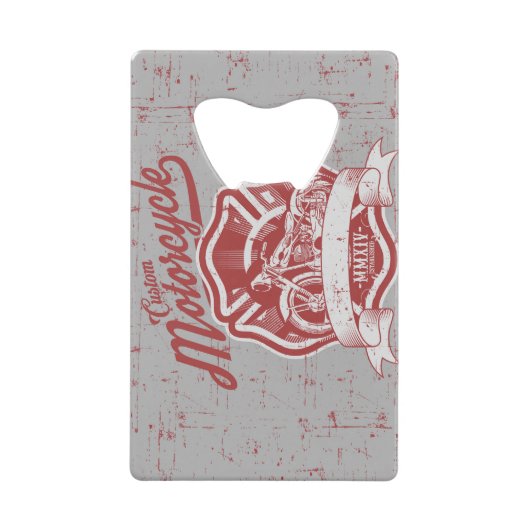 Retro Motorfiets Roestvrij stalen flesopener Creditkaart Flessenopener (Voorkant)