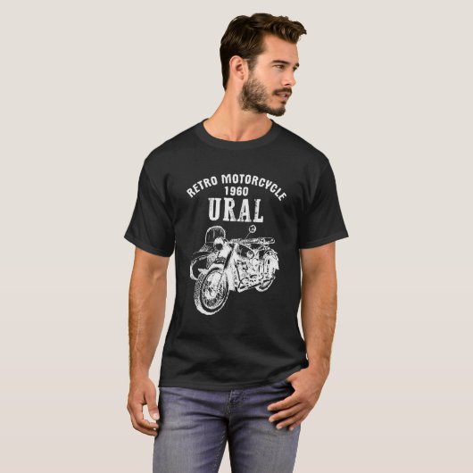 Retro Motorfiets Ural T-Shirt -  zijspan Mo (Voorkant volledig)