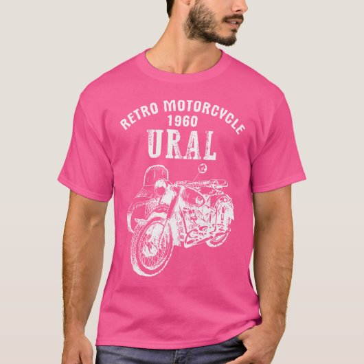Retro Motorfiets Ural -  zijspan Motorbik T-shirt (Voorkant)