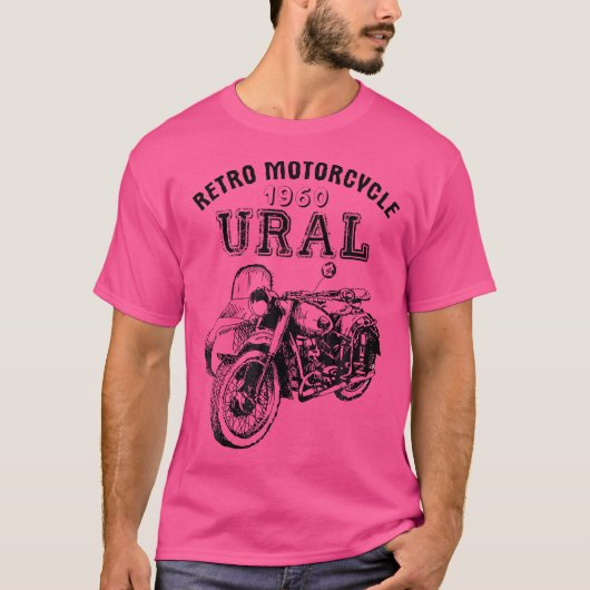 Retro Motorfiets Ural - zijspan Motorbik T-shirt (Voorkant)