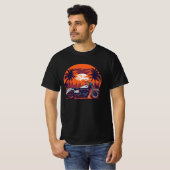 Retro Motorfiets Zonsondergang Biker Classic T-shirt (Voorkant volledig)
