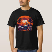 Retro Motorfiets Zonsondergang Biker Classic T-shirt (Voorkant)