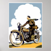 Retro-motorfietsart Poster (Voorkant)