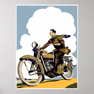 Retro-motorfietsart Poster