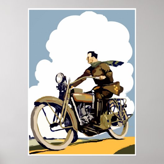 Retro-motorfietsart Poster (Voorkant)
