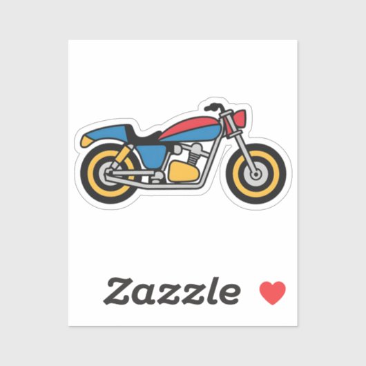 Retro motorliefhebber sticker (Vel)